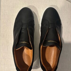 Russell & Bromley Black Leather Wedge Shoes